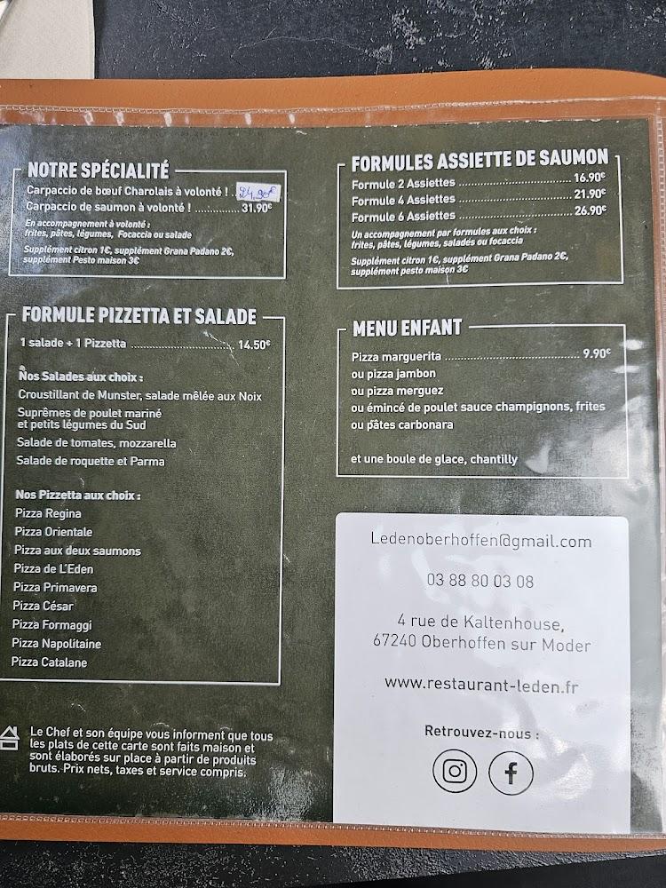 L'Eden Restaurant - Menu Image 2